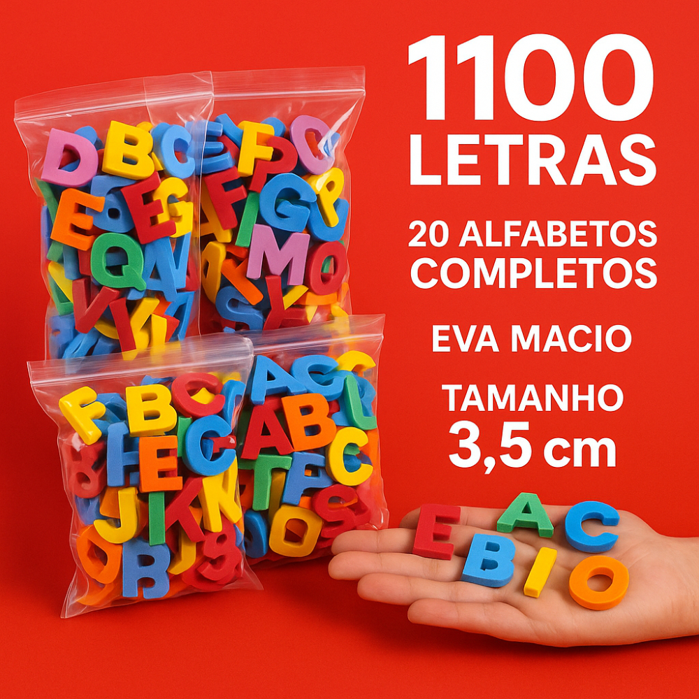 kit com 1100 letras Eva alfabetos completos colorido e educativo em Oferta na Shopee