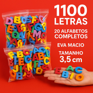 kit com 1100 letras Eva alfabetos completos colorido e educativo em Oferta na Shopee