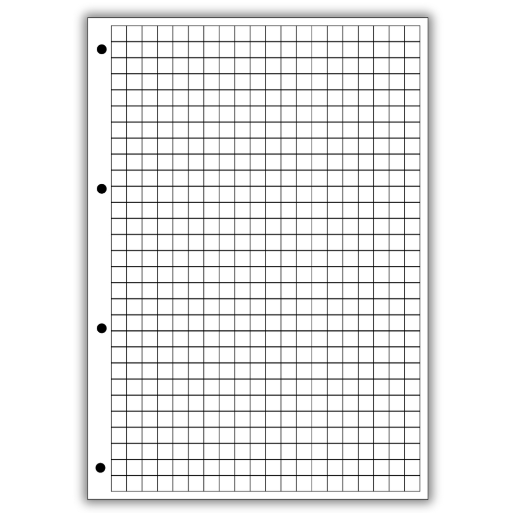 Refil bloco miolo de fichário quadriculado tamanho A4 80 folhas