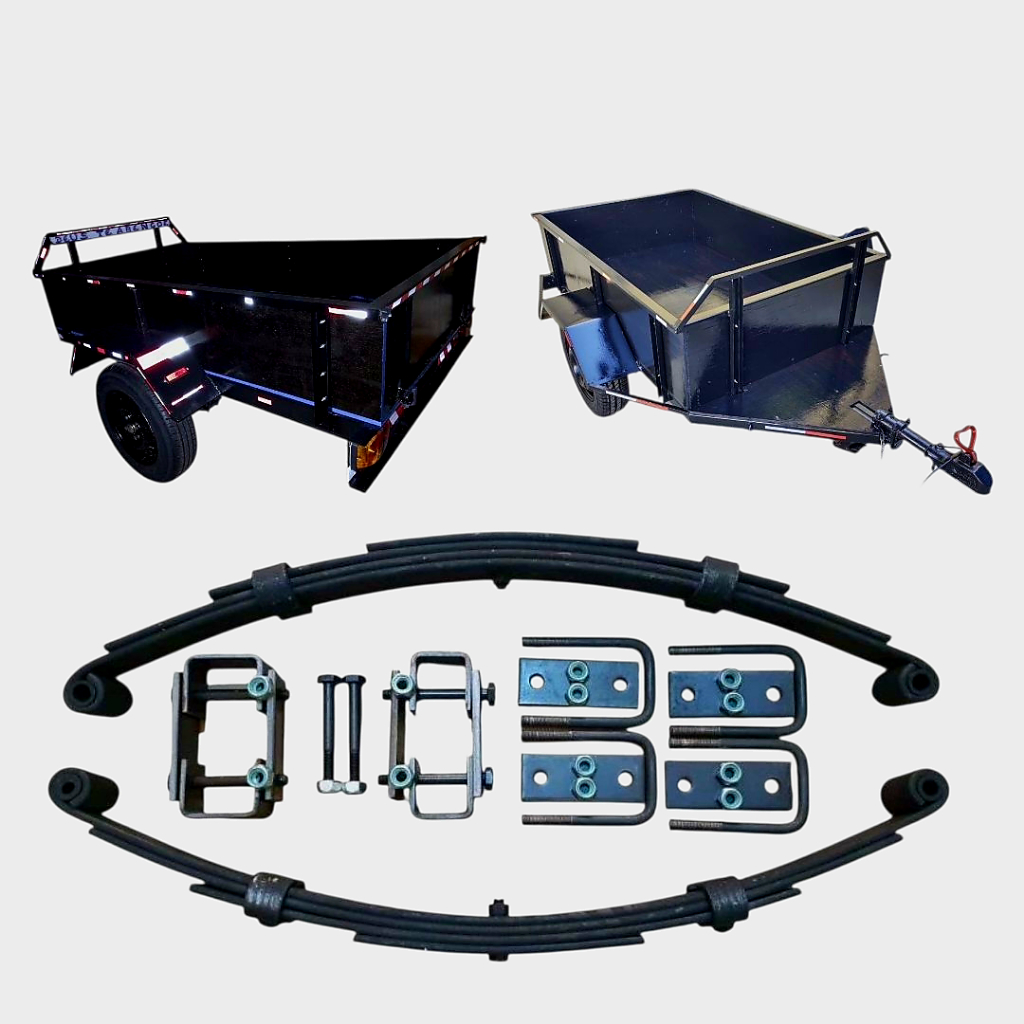 kit de feixe mola de 4 laminas para carretinhas reboque trailers Suporta até 550kg total Produtos novos com💥Nota Fiscal💥