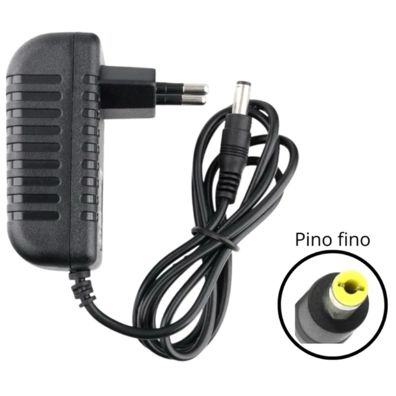 Fonte Carregador 9v Plug Fino Caixa Som Amvox Lenoxx
