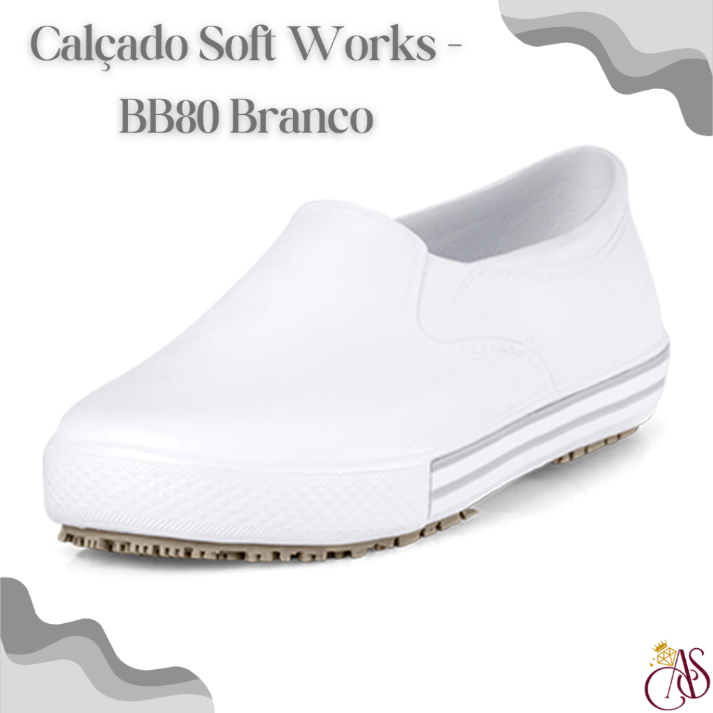 Calçado de Enfermagem Branco Antiderrapante e Impermeável BB80 - Soft Works em Oferta na Shopee