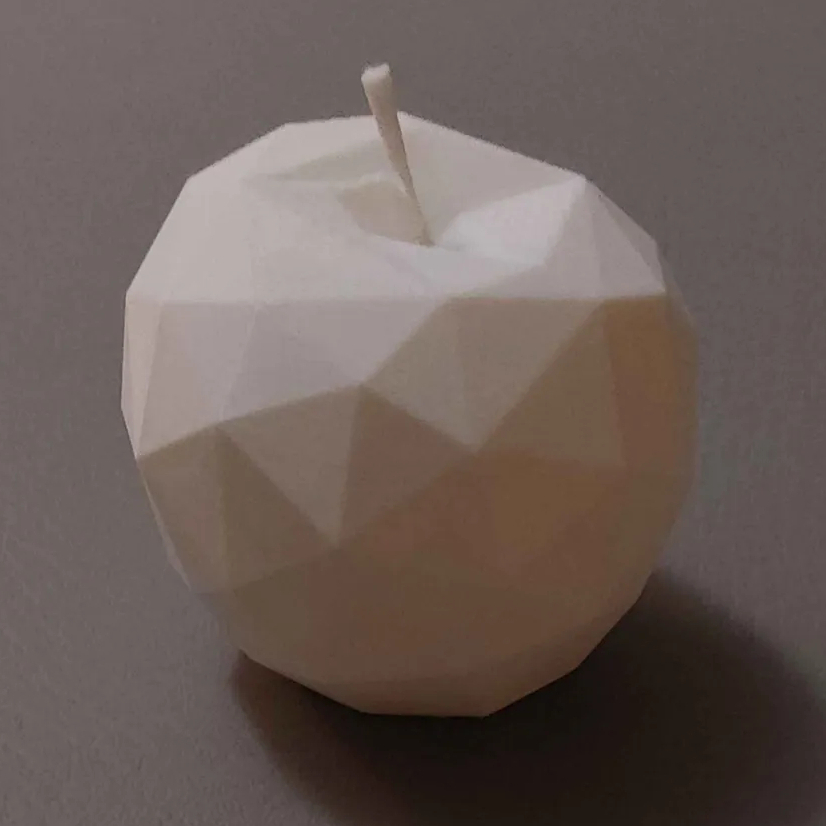Escultura de Maçã Low Poly 3D - Fruta Decorativa para Mesas, Prateleiras, Fruteiras, Etc