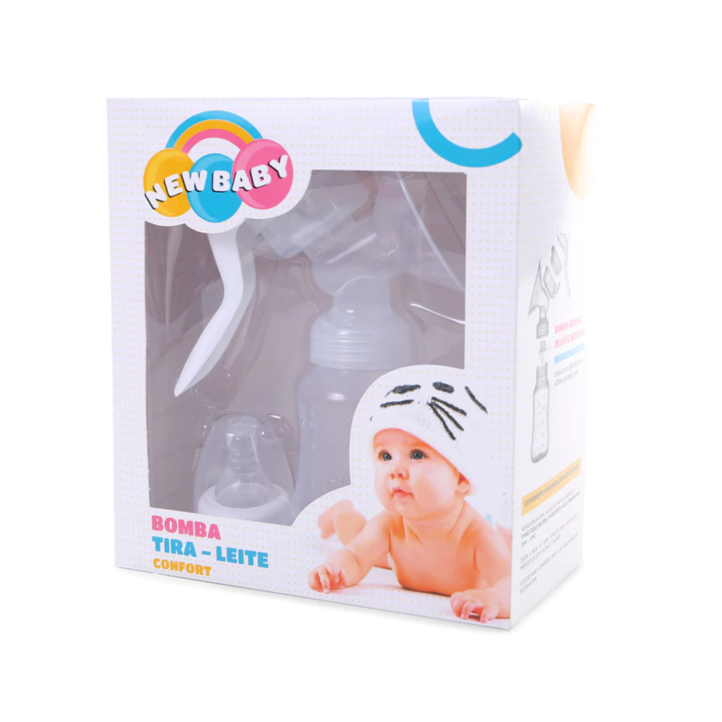 Bomba De Tirar Leite Materno Manual Vira Mamadeira Com Bico De Silicone New Baby 150ml
