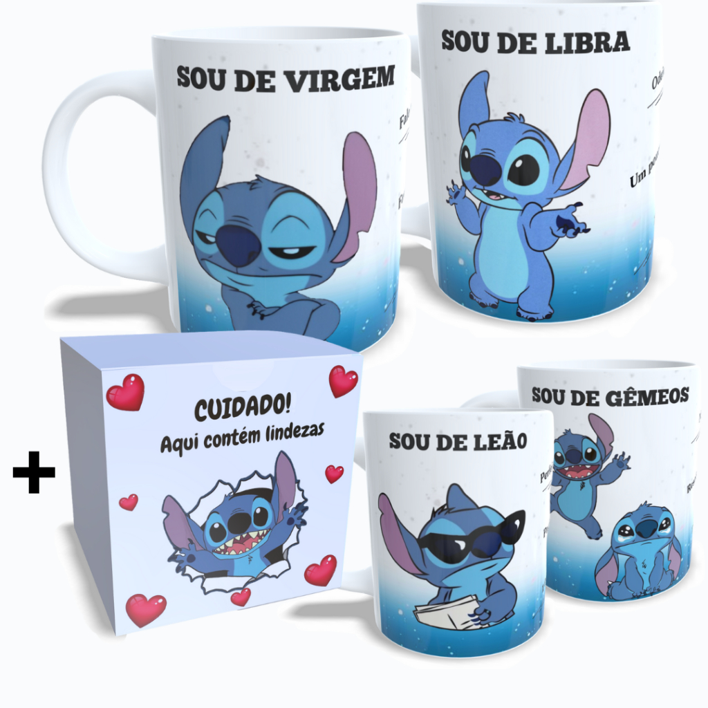 Imagem Caneca Personalizada todos os Signos Stitch Divertido