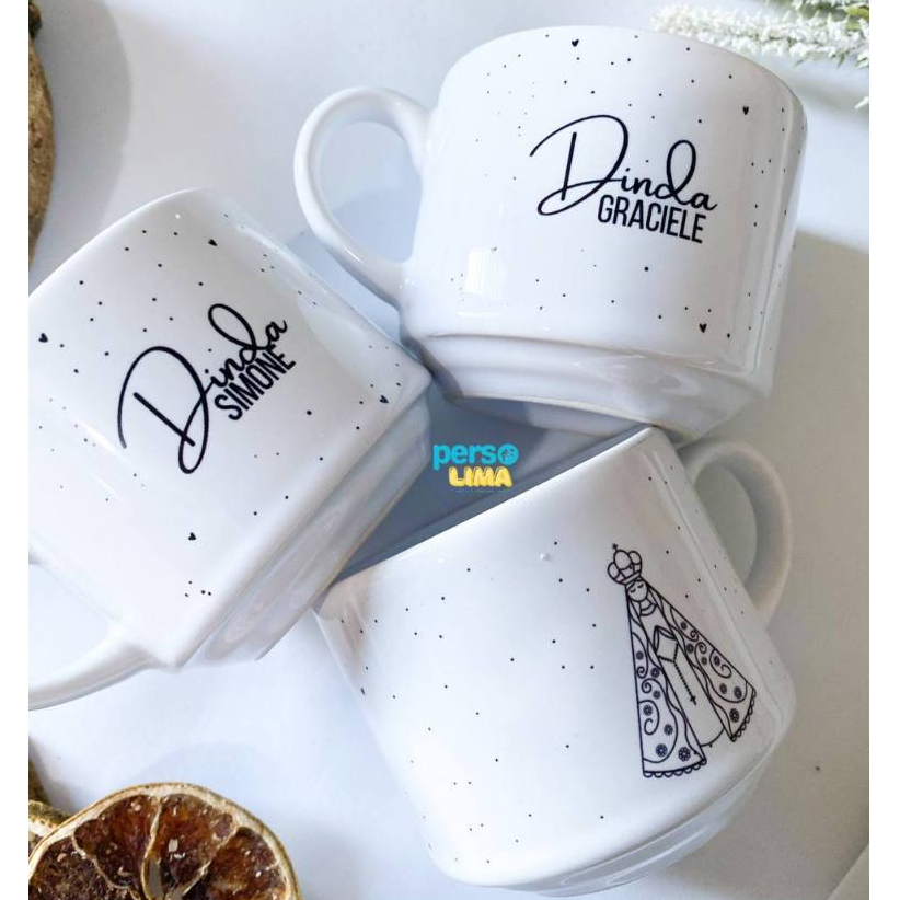 Detalhes do Xícaras Personalizadas com Nome | Presente para Padrinhos de Batismo, Dindos, Madrinha, Vovó e Vovô