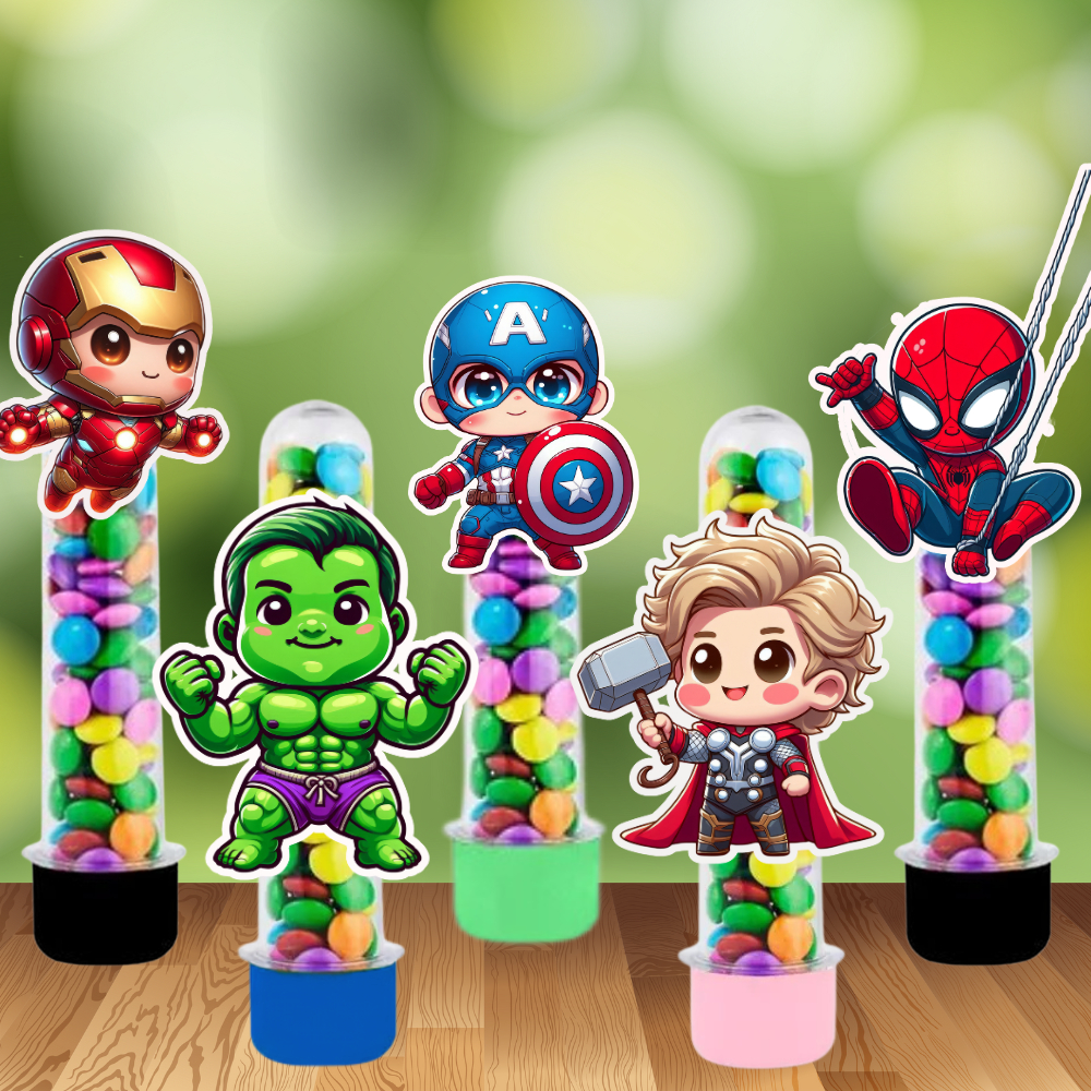 Apliques para Tubete Tema Vingadores - Personalizados Aniversário - Vingadores - Lembrancinha - Festa em casa