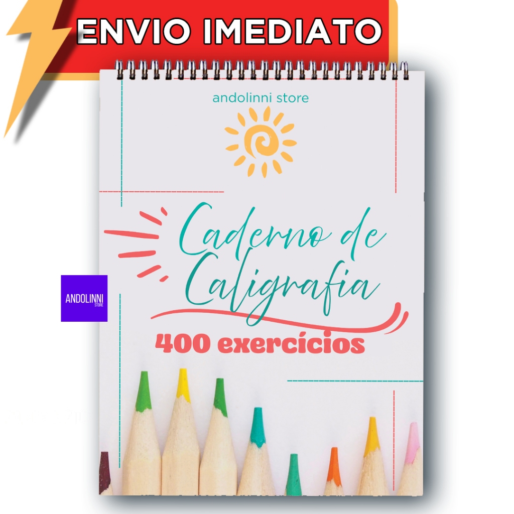 Caderno de Caligrafia CAPA DURA - 400 exercícios  - Letra Cursiva com 102 Páginas – Escrever Bonito com Facilidade em Oferta na Shopee