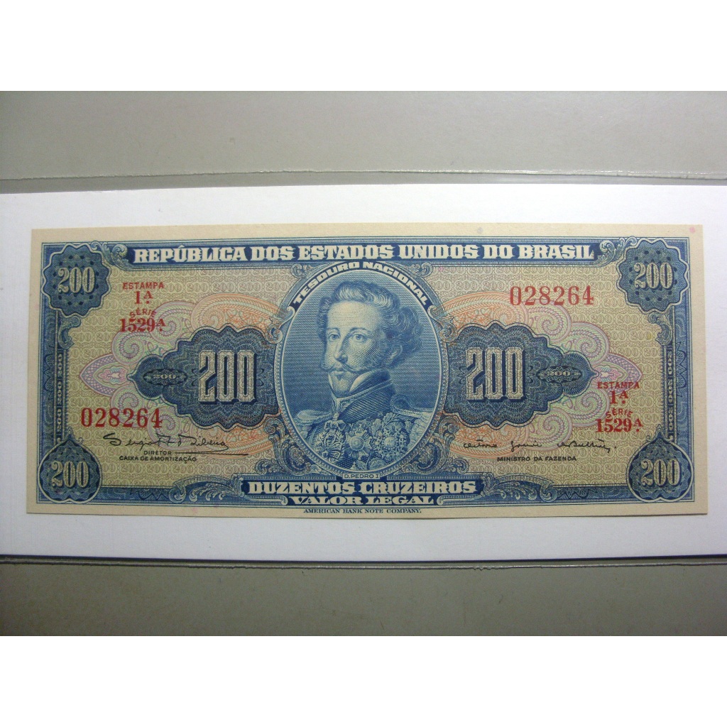 Linda Cédula Brasil 200 Cruzeiros 1964 C043 Sob. Autentica.
