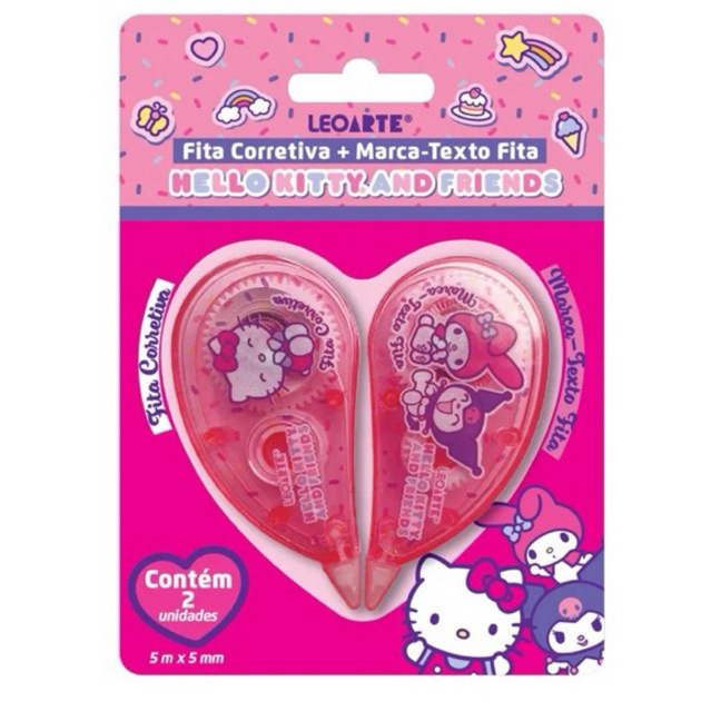 kit, fita corretiva, marca texto, Hello Kitty, papelaria escolar, kawaii, escritório, material de estudo. em Oferta na Shopee