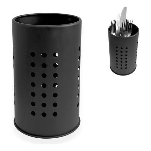 Porta Talheres Preto De Inox Organizador De Cozinha Vazado 16,5cm em Oferta na Shopee