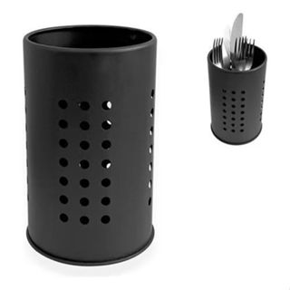 Porta Talheres Preto De Inox Organizador De Cozinha Vazado 16,5cm em Oferta na Shopee