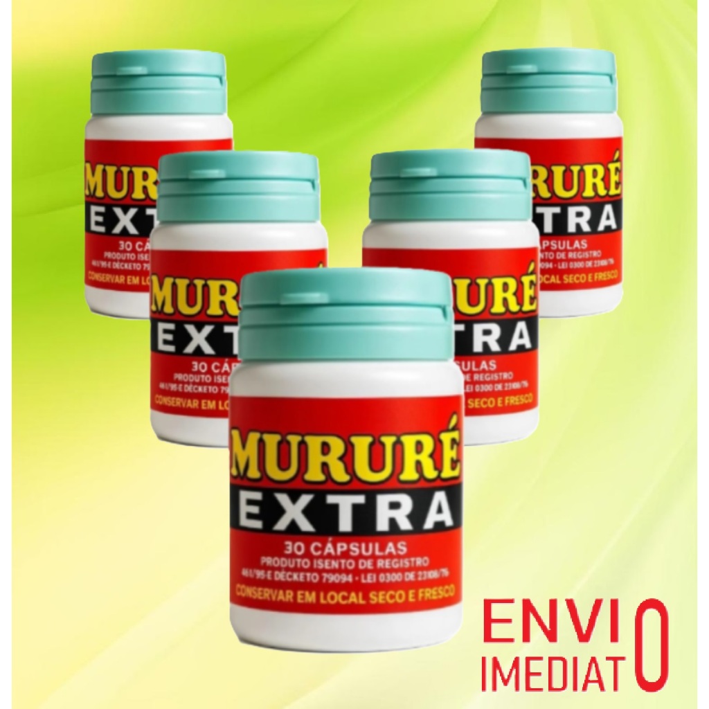 Mururé Extra kit 5 Potes com 30 Capsulas