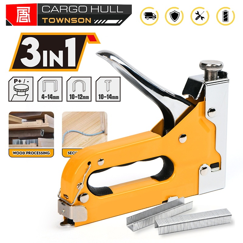 Grampeador de Tapeceiro Alta Pressão Profissional Manual + 200 Grampos Ferramentas Profissional