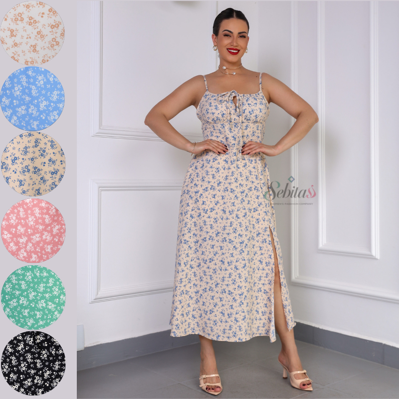 Vestido Midi Floral Romântico Feminino Floral Com Fenda Lateral tem Bojo e Forro Tendencia em Oferta na Shopee