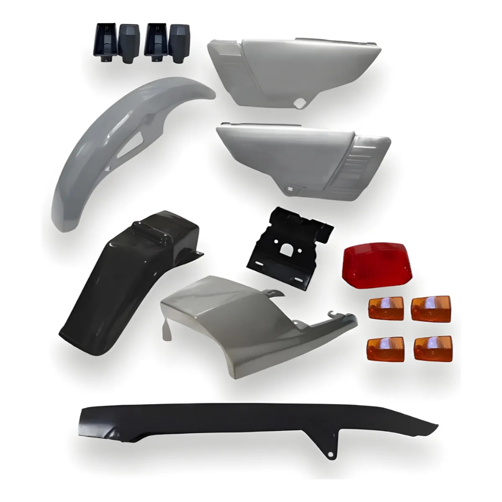Kit Roupa Paralama Tampa Rd125 Rd135 Plastico Carenagem Completo Pisca Lente Sem Pintura