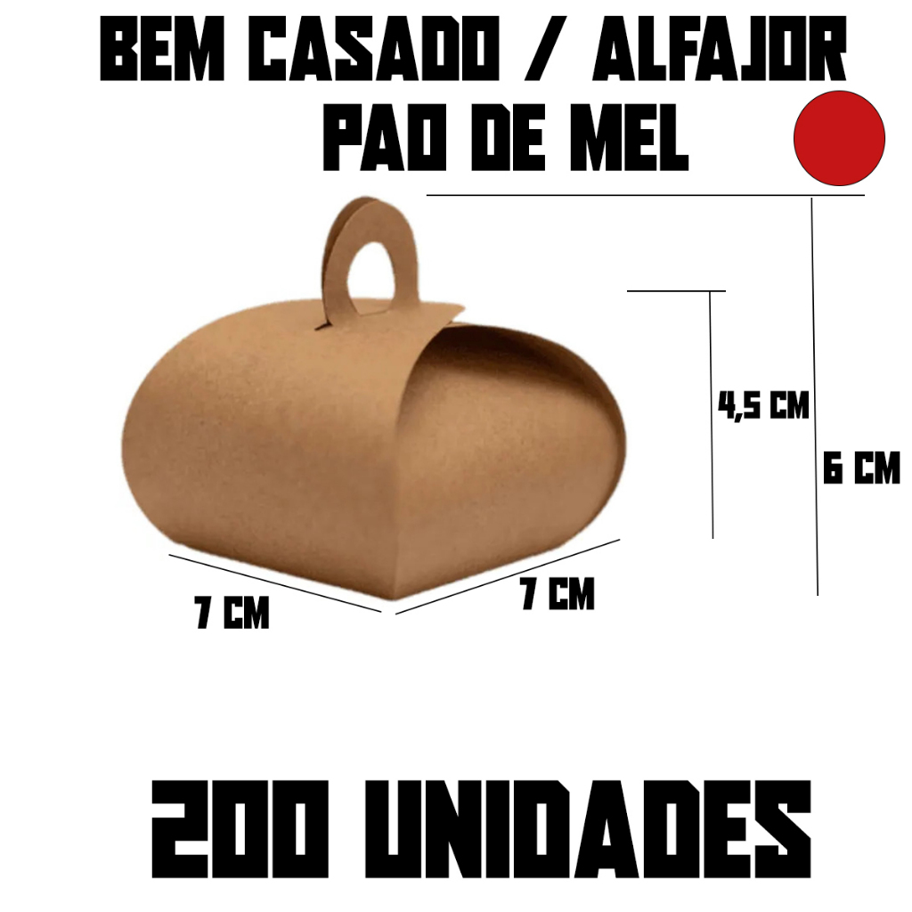 50-100-200 Caixas Caixinhas Embalagem Bem Casado Alfajor Pão de Mel Docinhos Sabonete 7cmx7cmx6cm Branco/Kraft Grande