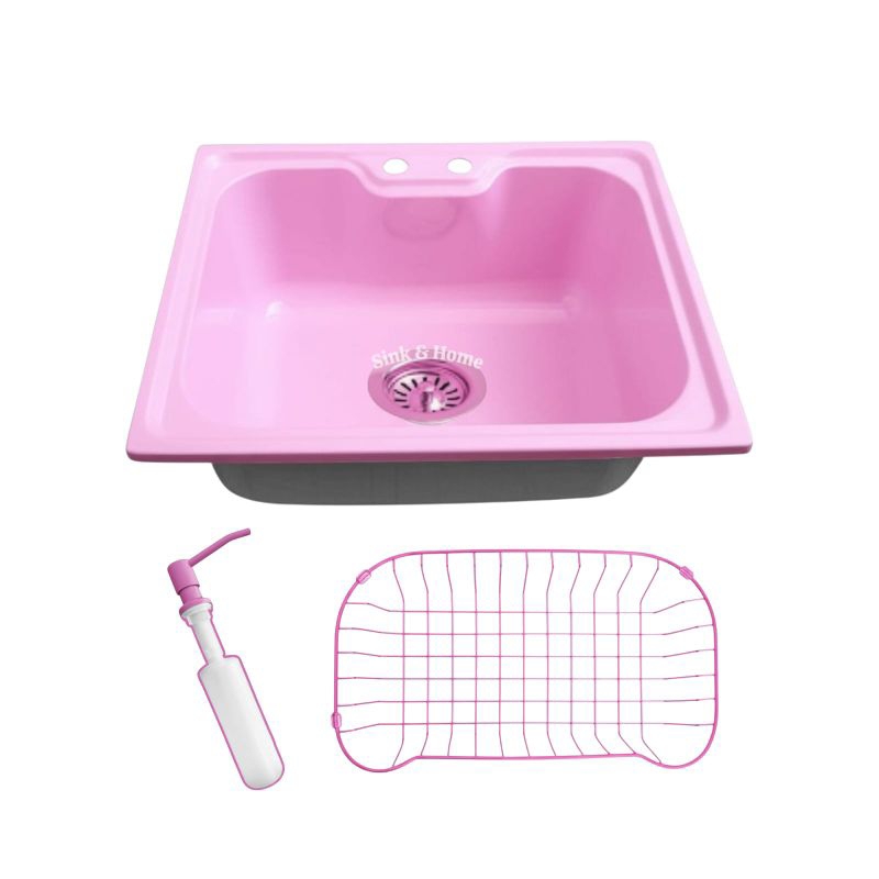 Cuba de Cozinha Rosa Cuba De Cozinha Bancada Sobrepor ou Embutir Rosa Cuba Gourmet Rosa Aço Inoxidável 50 CM 60 CM Sabao