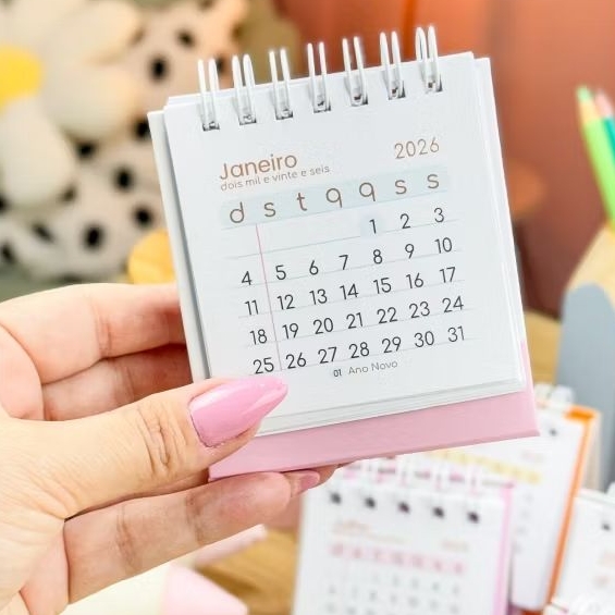Mini calendário de mesa 2026 em Oferta na Shopee