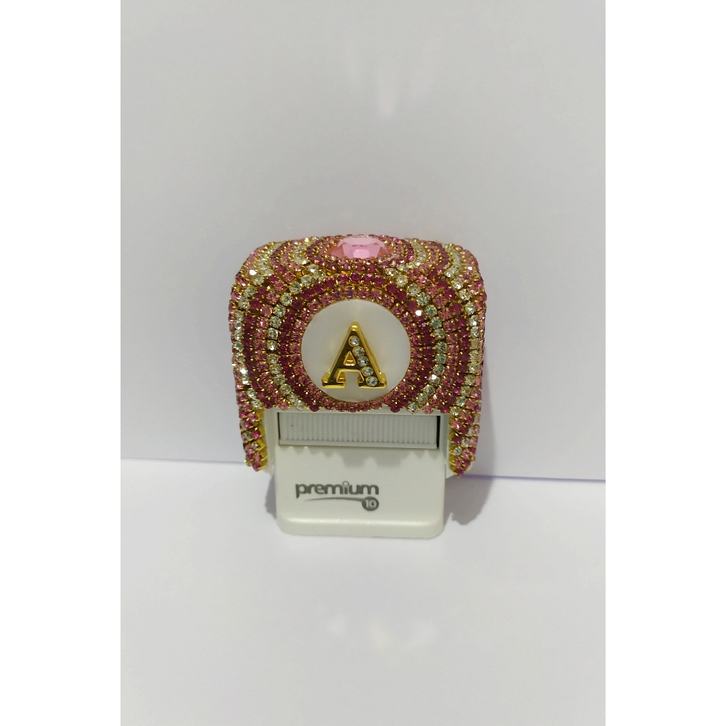 Carimbo personalizado P10 com Strass + borrachinha em Oferta na Shopee