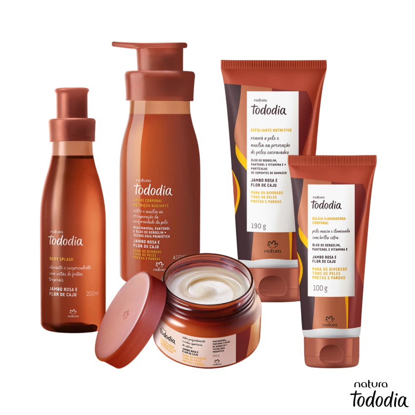 Tododia Jambo Rosa e Flor de Caju Natura: Hidratante, Body Splash, Manteiga, Óleo Creme, Esfoliante e Geleia Iluminadora — imagem 1