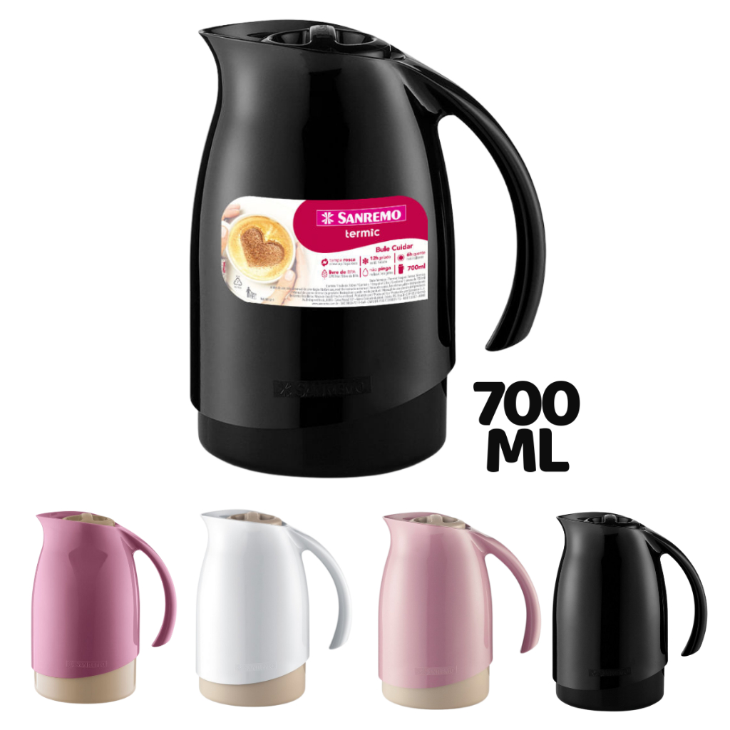 Garrafa Térmica de Café 700ml  Bule Cuidar Sanremo