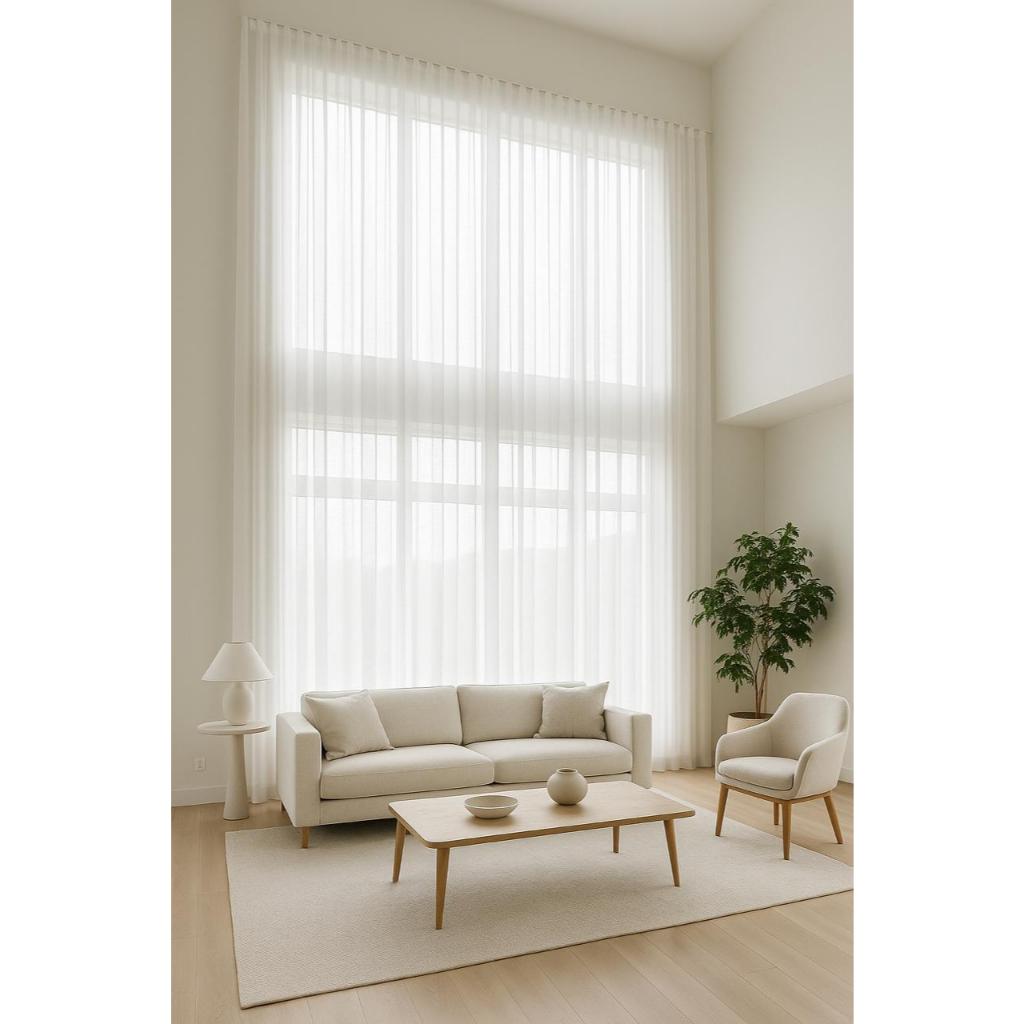 Cortina Pé Direito Alto Duplo Premium 6m x 4m De Linho Premium