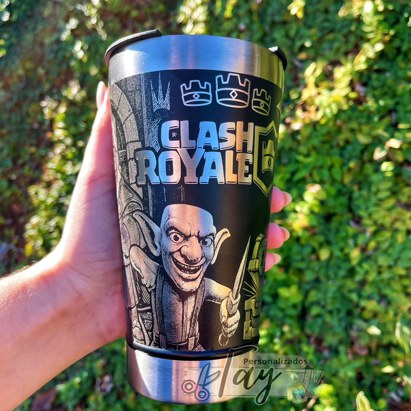 Copo Térmico CLASH ROYALE Personalização em 360 Graus 473 ML Personalizado em Oferta na Shopee