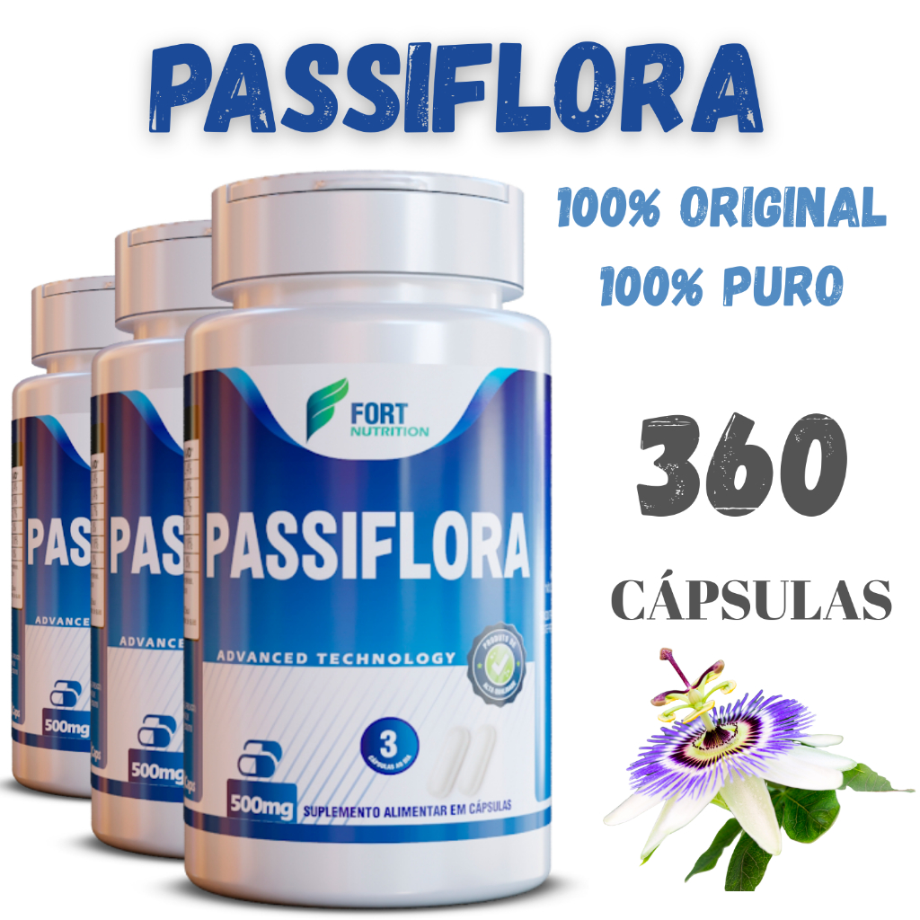 FLOR DO MARACUJÁ - PASSI-FLORA 120 CÁPS 500mg em Oferta na Shopee