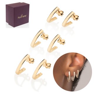 Kit Brinco Meia Argola Banhado a Ouro 18k 52739400 em Oferta na Shopee