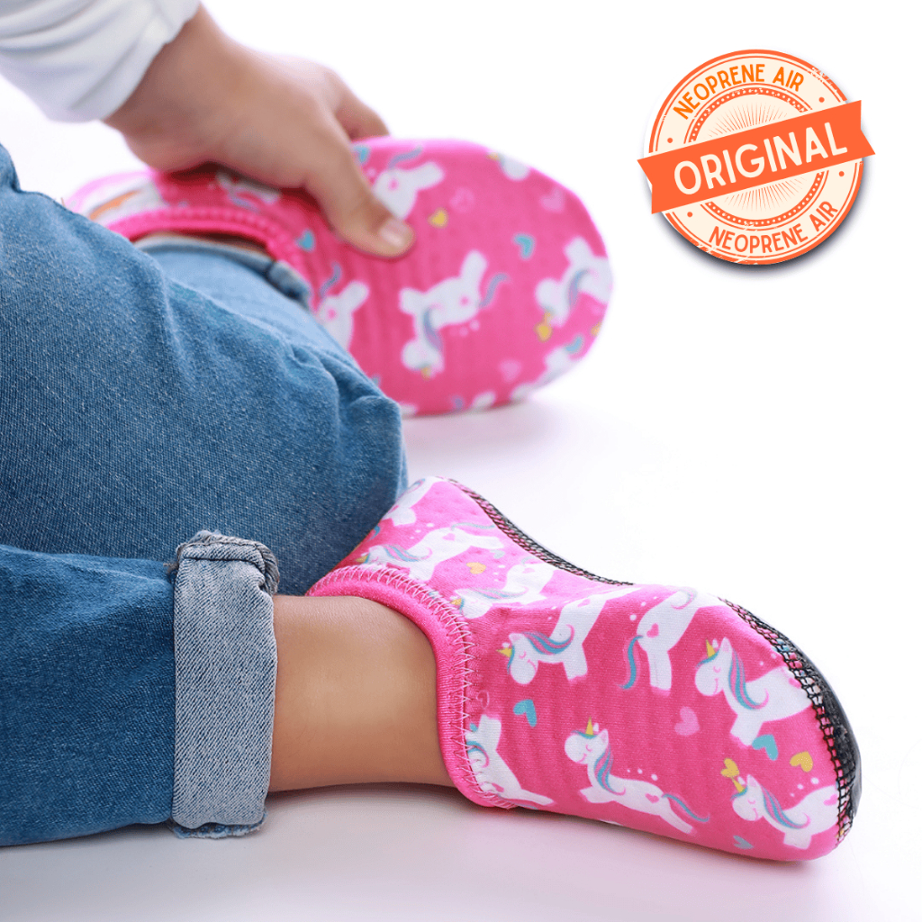 Sapatilha Infantil em neoprene Air Original Antiderrapante Unicórnio Rosa