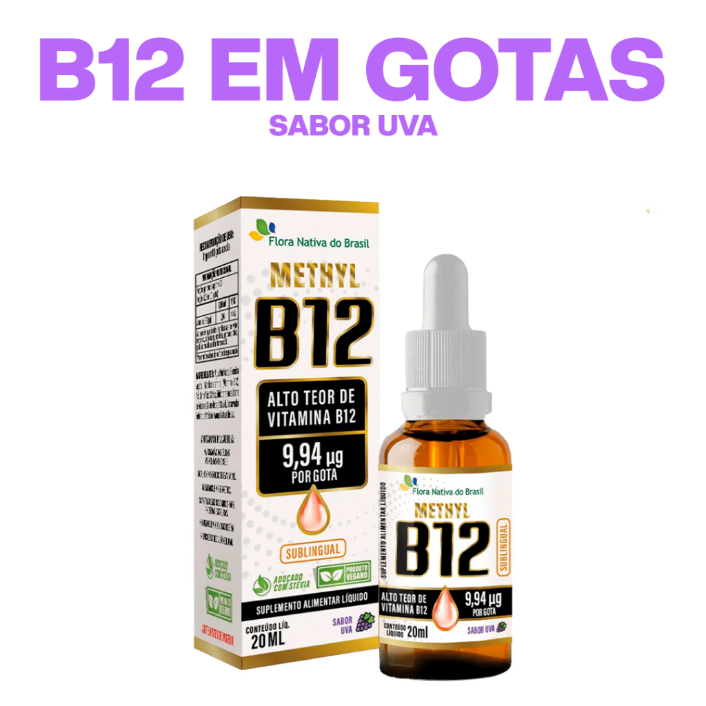 Kit 3 Vitamina B12 | via oral | 9,94 mcg por gota 20ml Flora Nativa Premiun