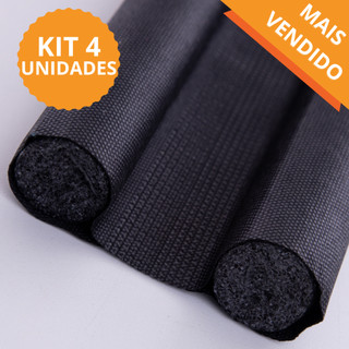 Kit 4 Unidades Veda Porta Ajustável Impermeável Preto Protetor Rolinho Duplo Proteção 80 90 ou 100cm