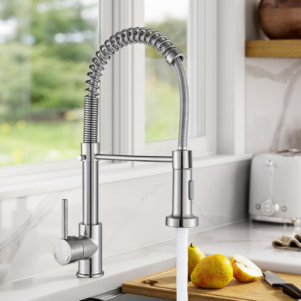 Torneira De Cozinha Gourmet 360° Aço inoxidável Com Mesa Removível/Pulverizador Parede