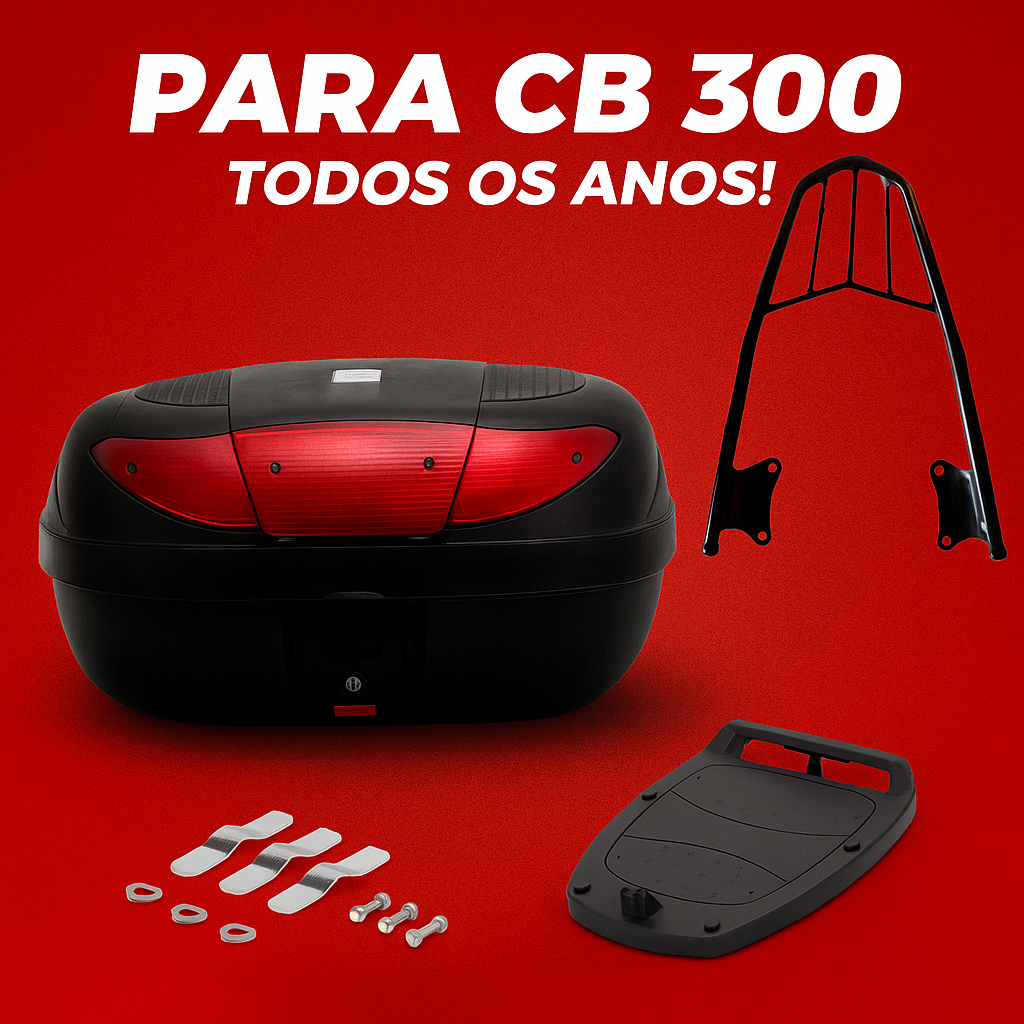 Baú Bauleto 45 Litros + Bagageiro Churrasqueira Cb 300 (Todas) em Oferta na Shopee