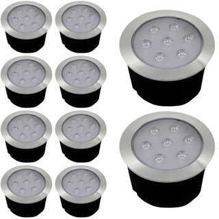 Kit 10x Balizador Embutido De Piso Solo Externo Blindado IP66 7W Bivolt em Oferta na Shopee