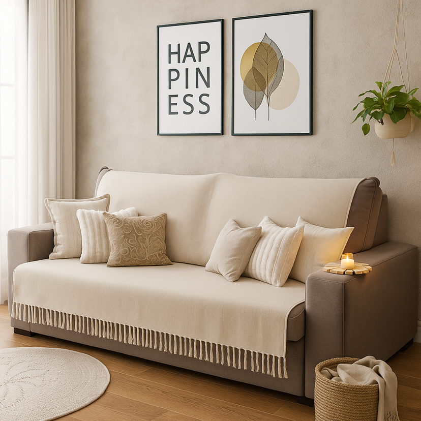 Manta Sofá Retrátil 4 Lugares Xale Com Franja em Oferta na Shopee