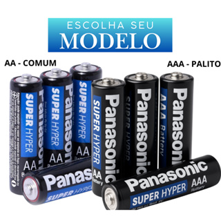 Pilhas Panasonic AAA ou AA | Comum ou Palito | Kit 8, 12, 24 ou 32 Unidades Pilha para controle em Oferta na Shopee
