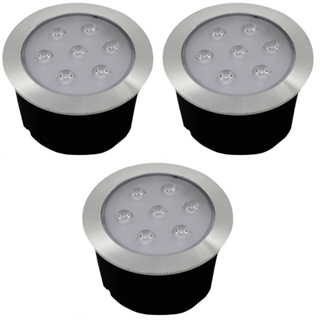 Kit 3x Balizador Embutido De Piso Solo Externo Blindado IP66 7W Bivolt em Oferta na Shopee