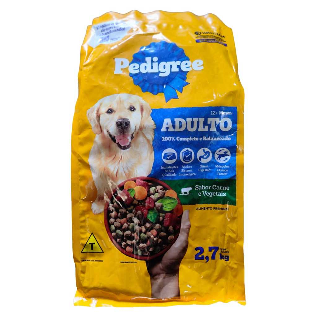 Pedigree Ração Seca para Cães Adultos – Sabores Carne & Vegetais 2,7 kg
