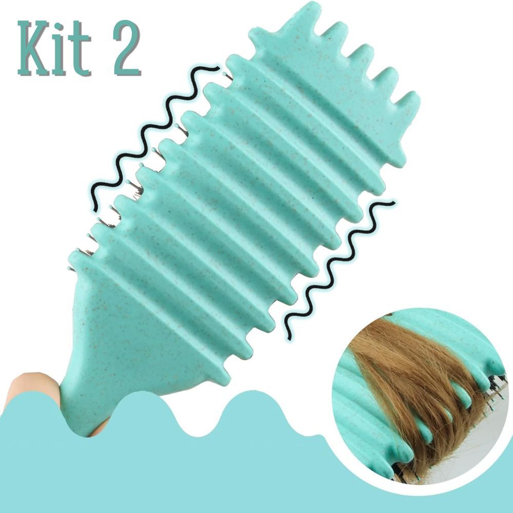Kit 2  Escova De Ondulação De Cerdas De Javali-Com Pontas Para Reduzir Puxar E Separar Cac...