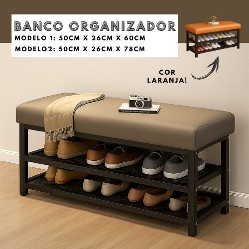 Banco Sapateira Estofado em MDF com Tecido Impermeável – Ideal para Quarto, Hall ou Closet em Oferta na Shopee