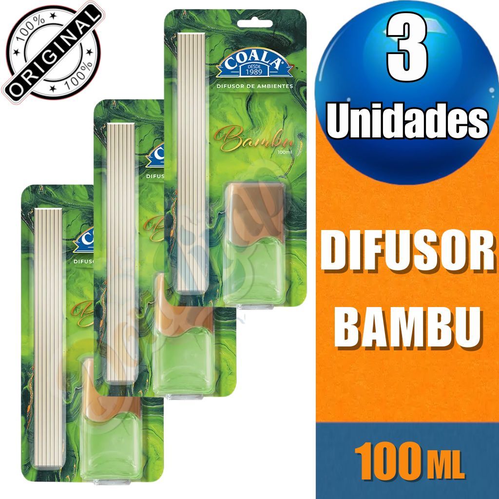 Kit 3 Difusor de Aromas Bambu100ml Coala em Oferta na Shopee