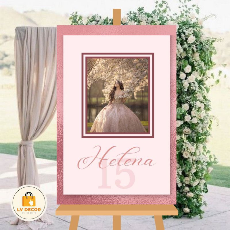 Quadro Placa Decorativa Entrada Aniversário Com Foto 15 Anos
