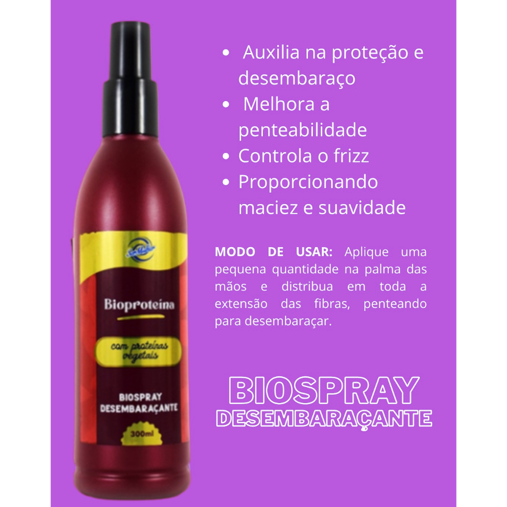 Bio Spray Desembaraçante ser mulher Fibras, para fibras orgânicas e bio Proteína 300ML