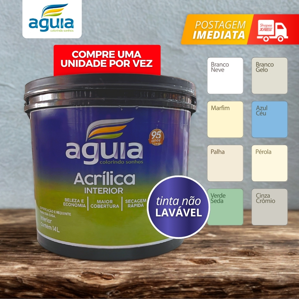Tinta Águia Acrílica Premium Branco 14L Acabamento Fosco