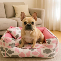 Cama Pet Com Ziper Lavável Cachorros E Gatos Conforto 45x45cm Fundo Anti Friagem