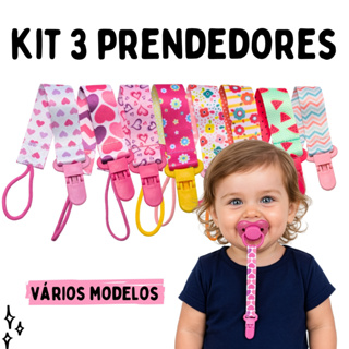 Prendedor de Chupeta Menina Kit 3 Unidades Universal Mam Avent Nuk Nillo Chupeta Prendedor Buba em Oferta na Shopee