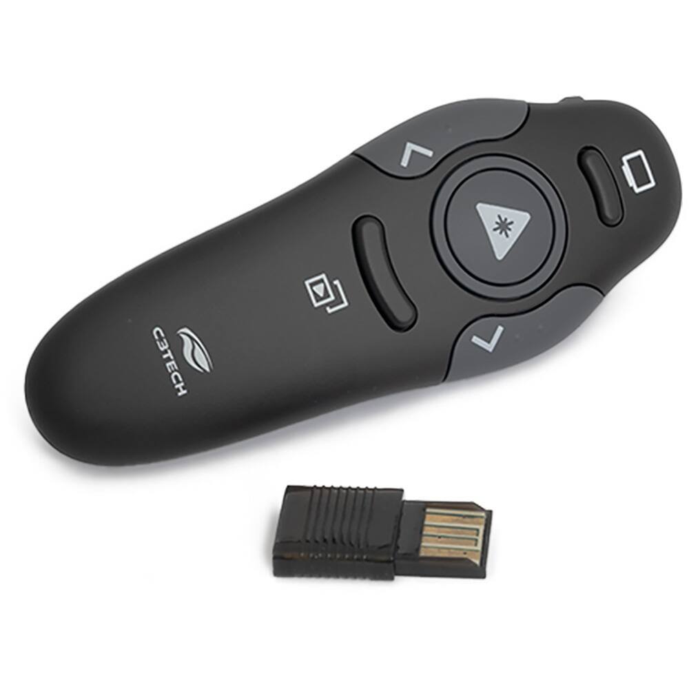 Apresentador sem Fio C3Tech AP400 Preto com Laser Point