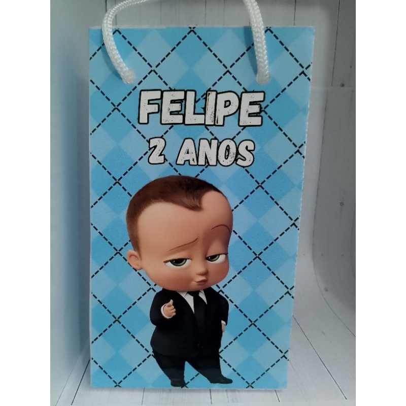 sacolinha personalizada PP lembrancinhas de aniversário infantil kit com 10 unidades poderoso chefinho